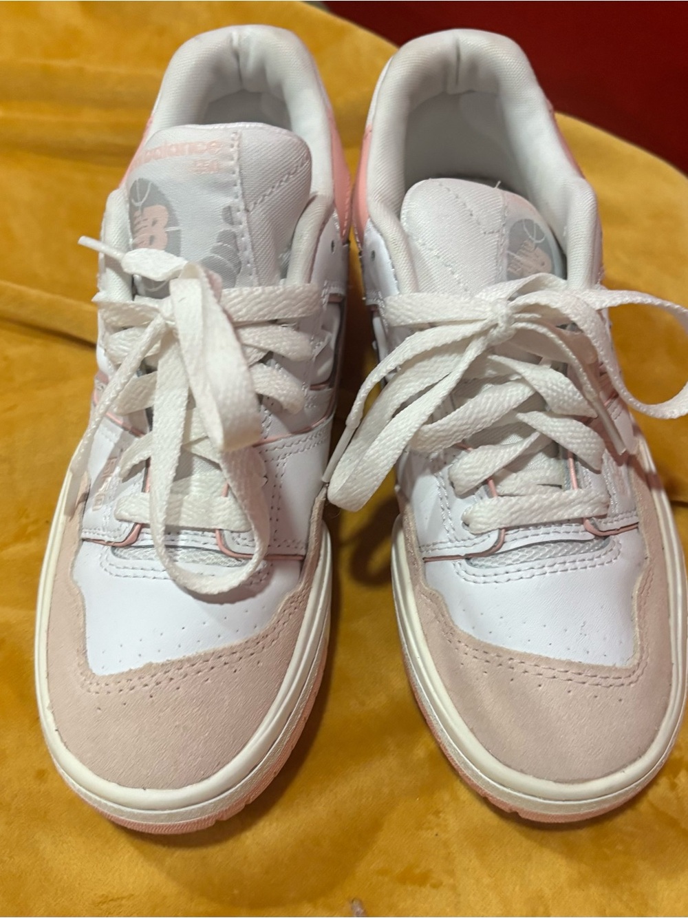 Kids New balance White and Light Pink Low-Top Sneakers